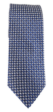 Blue & White Small Cloverleaf London Silk Tie by Van Buck