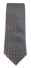 Navy & Gold Small Cloverleaf London Silk Tie by Van Buck
