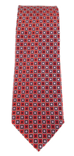 Red With White Squares London Silk Tie by Van Buck