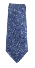 Blue Textured Paisley Patterned Tie by Van Buck