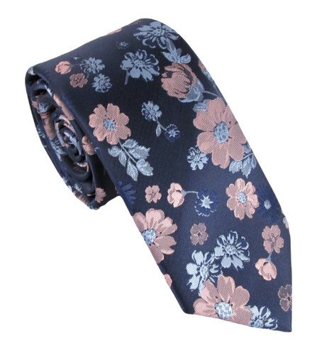 Pink & Blue Floral Fancy Tie by Van Buck
