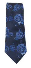 Navy & Blue Rose Floral Tie by Van Buck