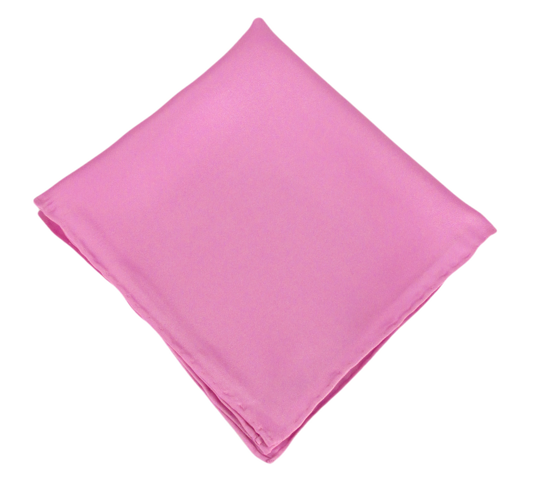 Rose Pink Plain Silk Pocket Square by Van Buck