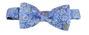 Limited Edition Sky Blue Daisy Silk Bow Tie by Van Buck