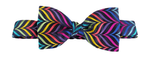 Van Buck Limited Edition Multicoloured Herringbone Zig Zag Silk Bow Tie