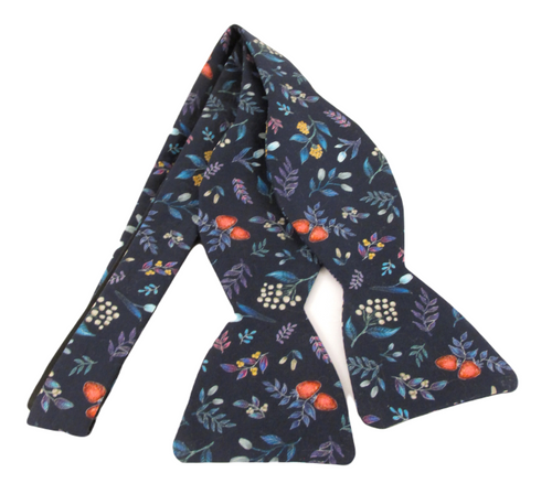 Berry Garden Self Tie Bow Tie Made with Liberty Fabric