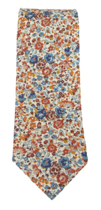 Emma & Georgina Orange Cotton Tie Made with Liberty Fabric