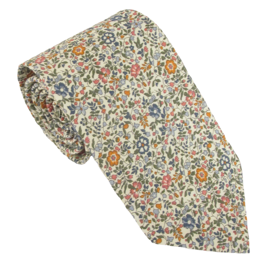 Katie & Millie Tan Cotton Tie Made with Liberty Fabric