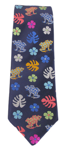 Limited Edition Navy Multi Frogs silk Tie