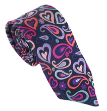 Van Buck Limited Edition Exclusive Pink Multicoloured Heart Silk Tie