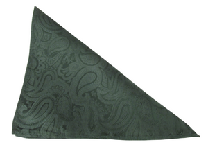Forest Green Paisley Silk Pocket Square by Van Buck