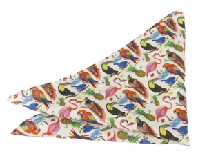 Birds of Paradise Pocket Square Made with Liberty Fabric