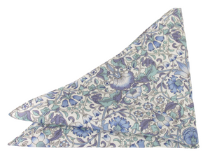 Lodden Blue Cotton Pocket Square Made with Liberty Fabric