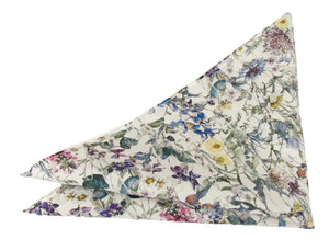 Wild Flowers Ivory Cotton Tie & Pocket Square Made with Liberty Fabric