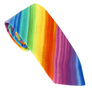 Striped Rainbow Cotton Tie by Van Buck