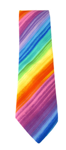 Striped Rainbow Cotton Tie by Van Buck