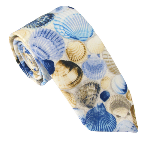 Seashells Cotton Tie by Van Buck