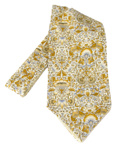 Lodden Old Gold Organic Cotton Cravat Made with Liberty Fabric