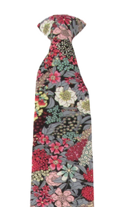 Ciara Grey Cotton Clip On Tie Made With Liberty Fabric