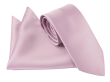 Lavender 37 Satin Wedding Tie and Pocket Square Set by Van Buck