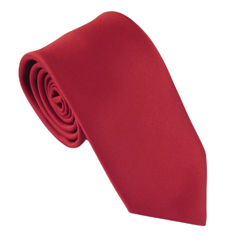 Cherry Red Satin Wedding Tie by Van Buck