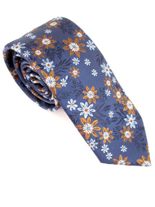 Blue & Brown Floral Tie by Van Buck 