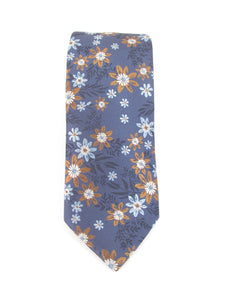 Blue & Brown Floral Tie by Van Buck