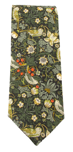 Strawberry Thief Forest Cotton Tie Made with Liberty Fabric