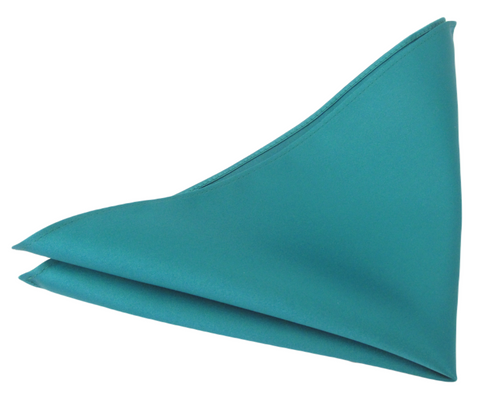 Teal 51 Satin Wedding Pocket Square by Van Buck