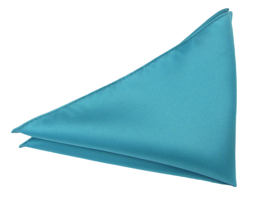 Dark Turquoise Satin Wedding Pocket Square