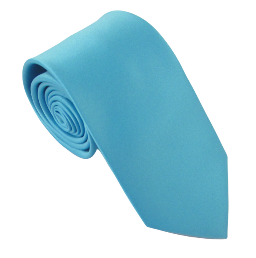 Aqua Satin Wedding Tie by Van Buck