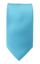 Aqua Satin Wedding Tie by Van Buck