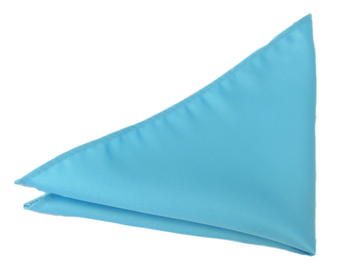 Aqua Satin Wedding Pocket Square by Van Buck