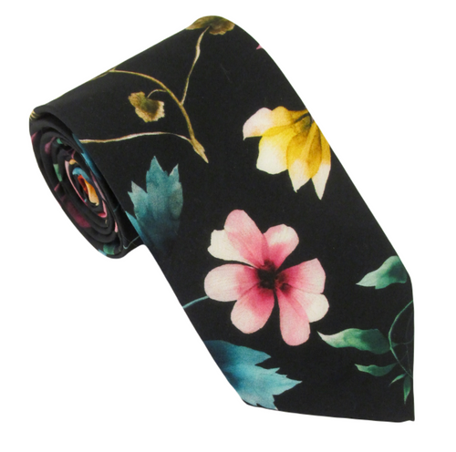 Herbarium Cotton Tie Made with Liberty Fabric