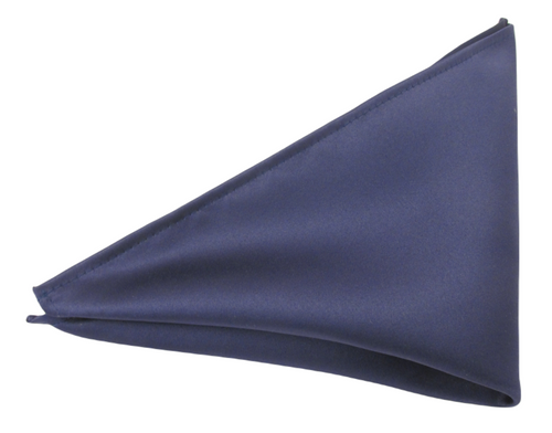 Navy Blue Satin Wedding Pocket Square