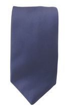 Navy Blue Satin Wedding Tie By Van Buck