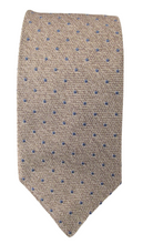 Grey Blue Dot Textured Red Label Silk Tie by Van Buck