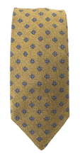 Gold Neat Medallion Cross Textured Red Label Silk Tie by Van Buck