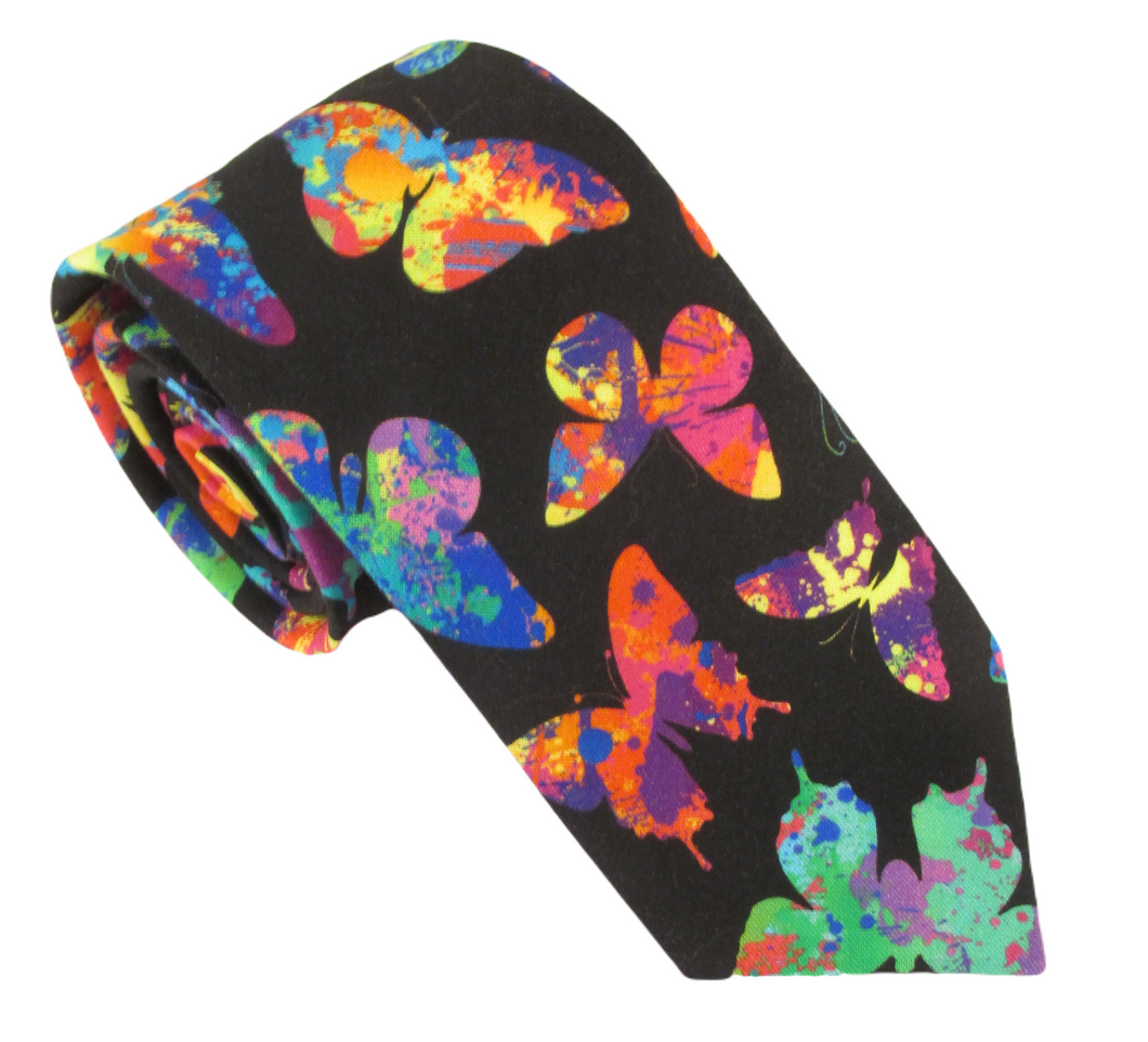 Butterfly Neon Novelty Tie by Van Buck