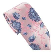 Pink Large Floral Tie by Van Buck