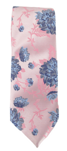 Pink Large Floral Tie by Van Buck