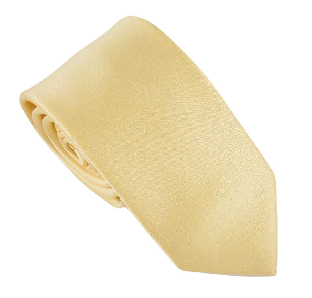 Deep Lemon Yellow 57 Satin Wedding Tie By Van Buck