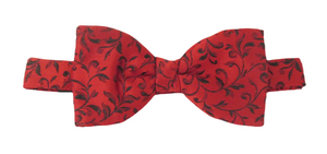 Red & Black Vine Lurex Bow Tie by Van Buck