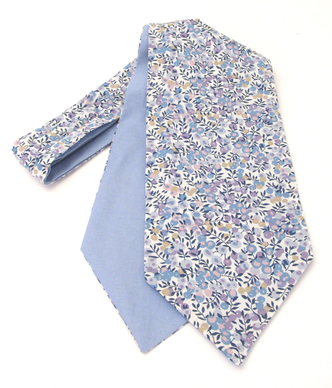 Wiltshire Bud Blue Cotton Cravat Made with Liberty Fabric