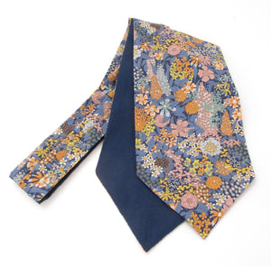 Ciara Blue Cotton Cravat Made with Liberty Fabric