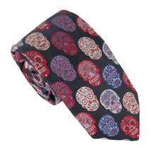 Van Buck Limited Edition Red Skull Silk Tie & Multi Skull Socks Gift Set