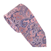 Pink Paisley Flower London Silk Tie by Van Buck