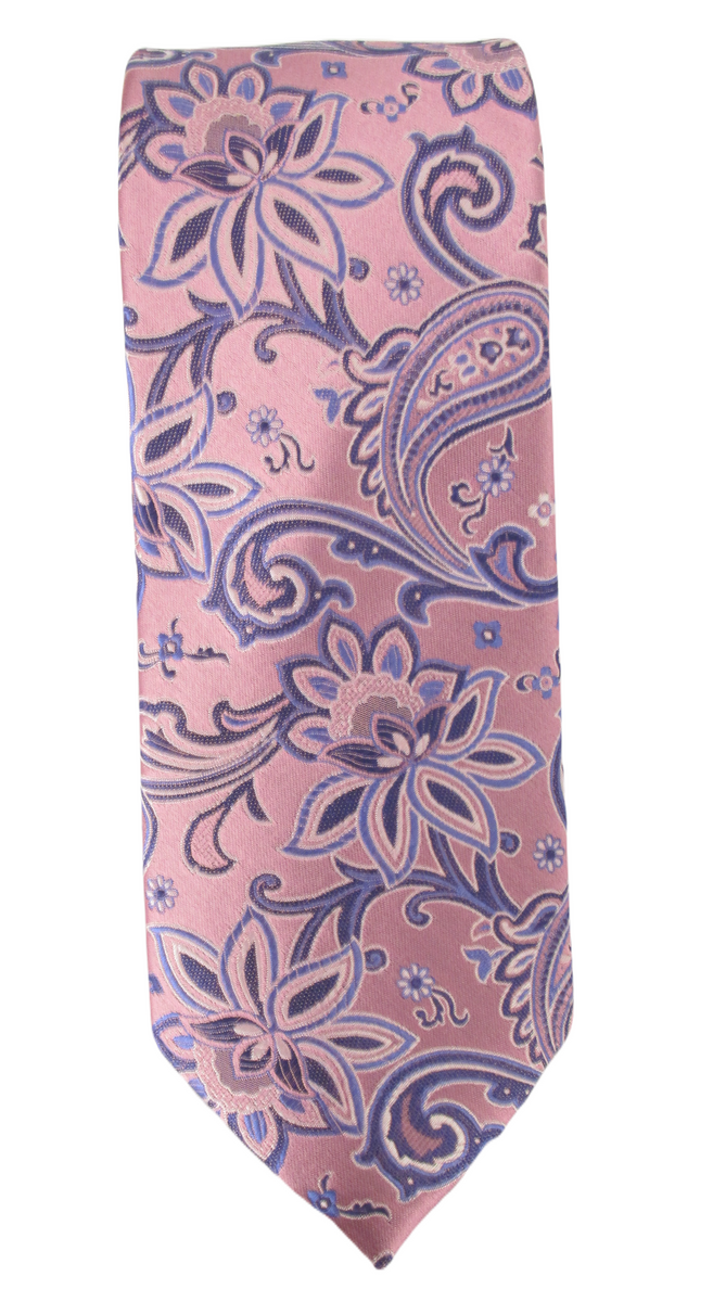 Pink Paisley Flower London Silk Tie by Van Buck – Van Buck England