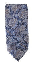 Navy & Blue Mystical Floral London Silk Tie by Van Buck