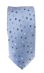 Blue White Dots London Silk Tie by Van Buck